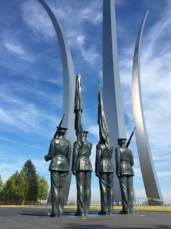 The U.S. Air Force Memorial in Washington, D.C. Ross Perot Sr. chaired the foundation that funded the memorial.